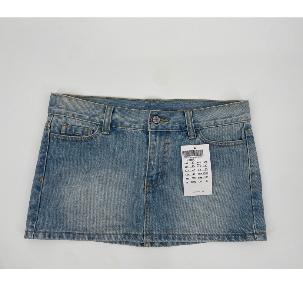 John Galt Brandy Melville Denim Mini Skirt Womens Small Blue Y2K Festival NEW